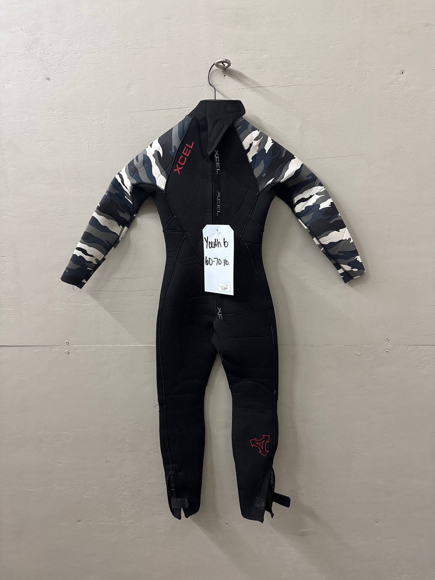 USED Youth 4/3MM Xcel Wetsuit - Size 6 (4'1"–4'4" | 50–65 lbs) - Good
