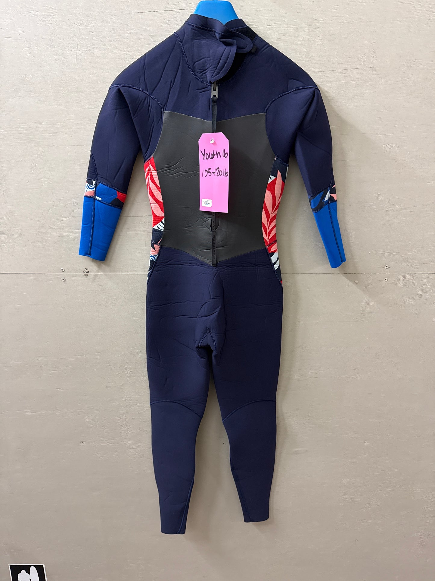 USED Youth 4/3MM Roxy Wetsuit - Size Youth 16 (5'4"–5'7" | 120–135 lbs) - Good