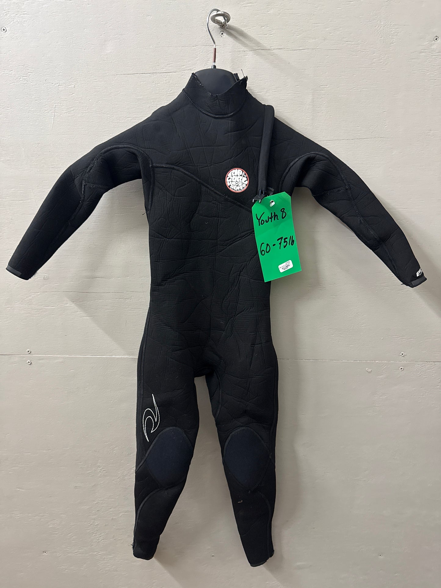 USED Youth 3/2MM Rip Curl Flashbomb Wetsuit - Size 8 (4'4"–4'7" | 60–75 LBS) - Fair