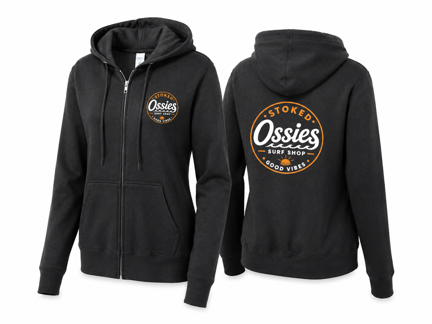 Good Vibes Zip Hoodie Black
