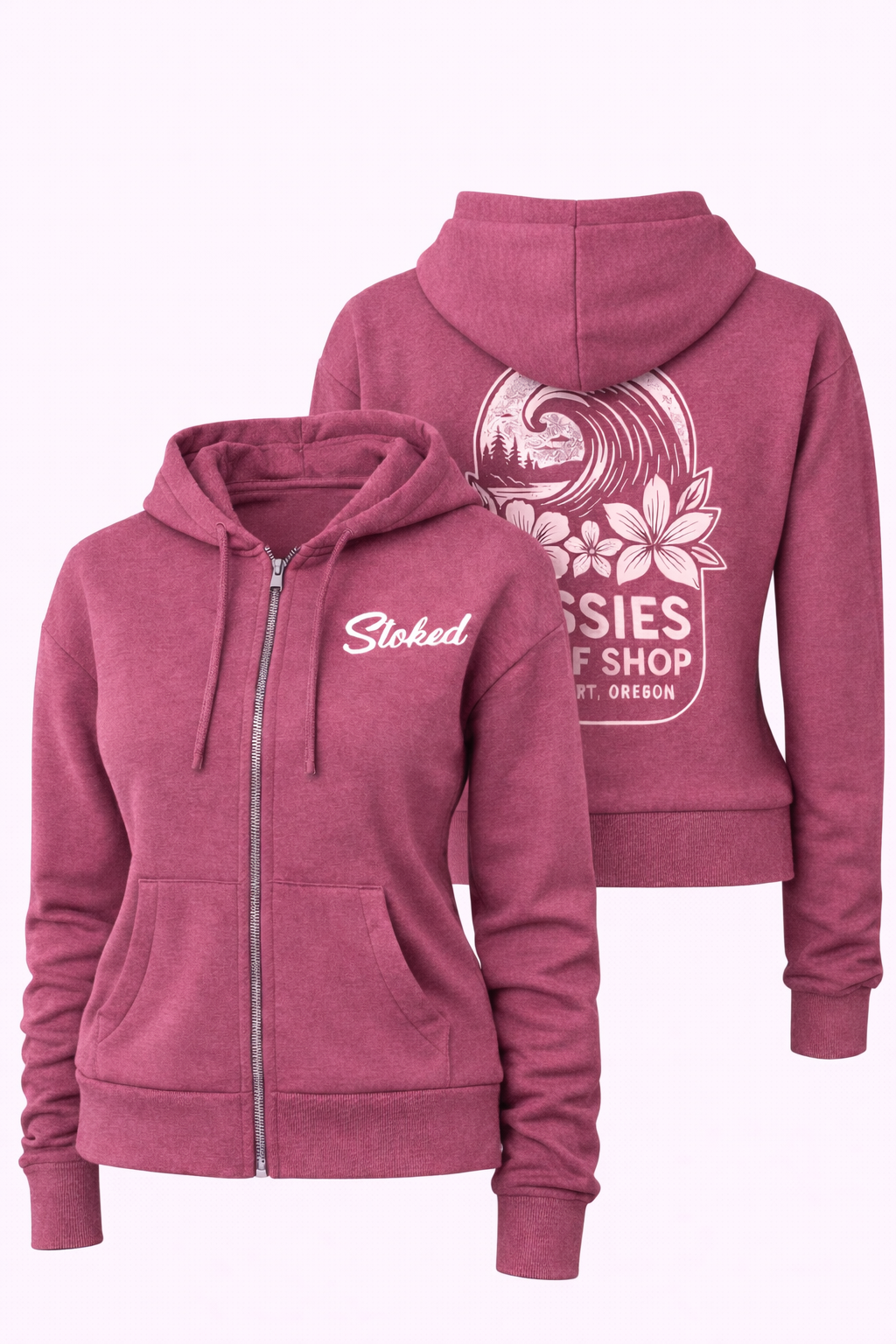 Ossies Womens NW Wave Full Zip Hoodie