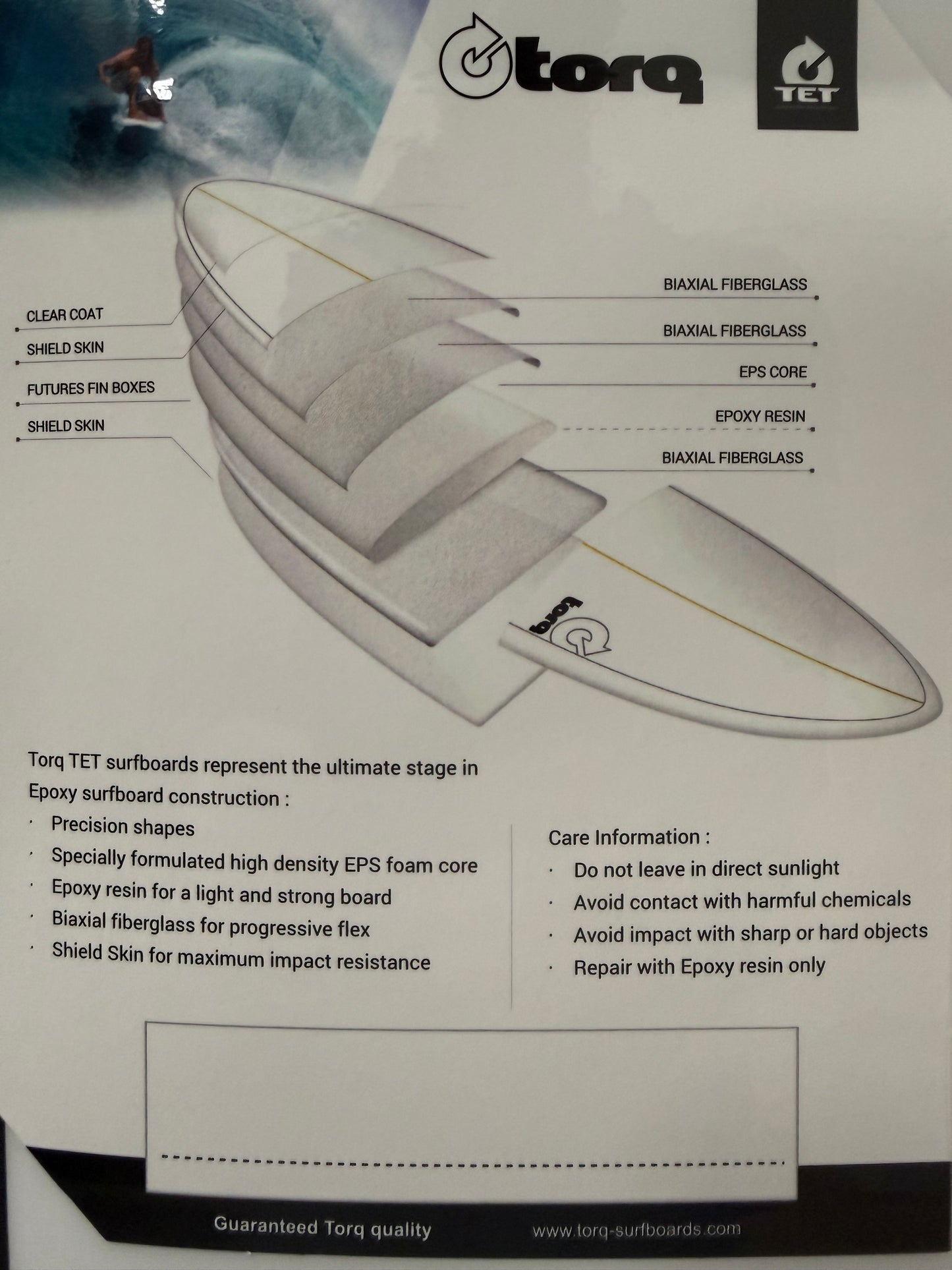 Torq Mod Fun 7'2" X 21 ¼ X 2 ¾ | 47.2L | TET Epoxy Surfboard - White