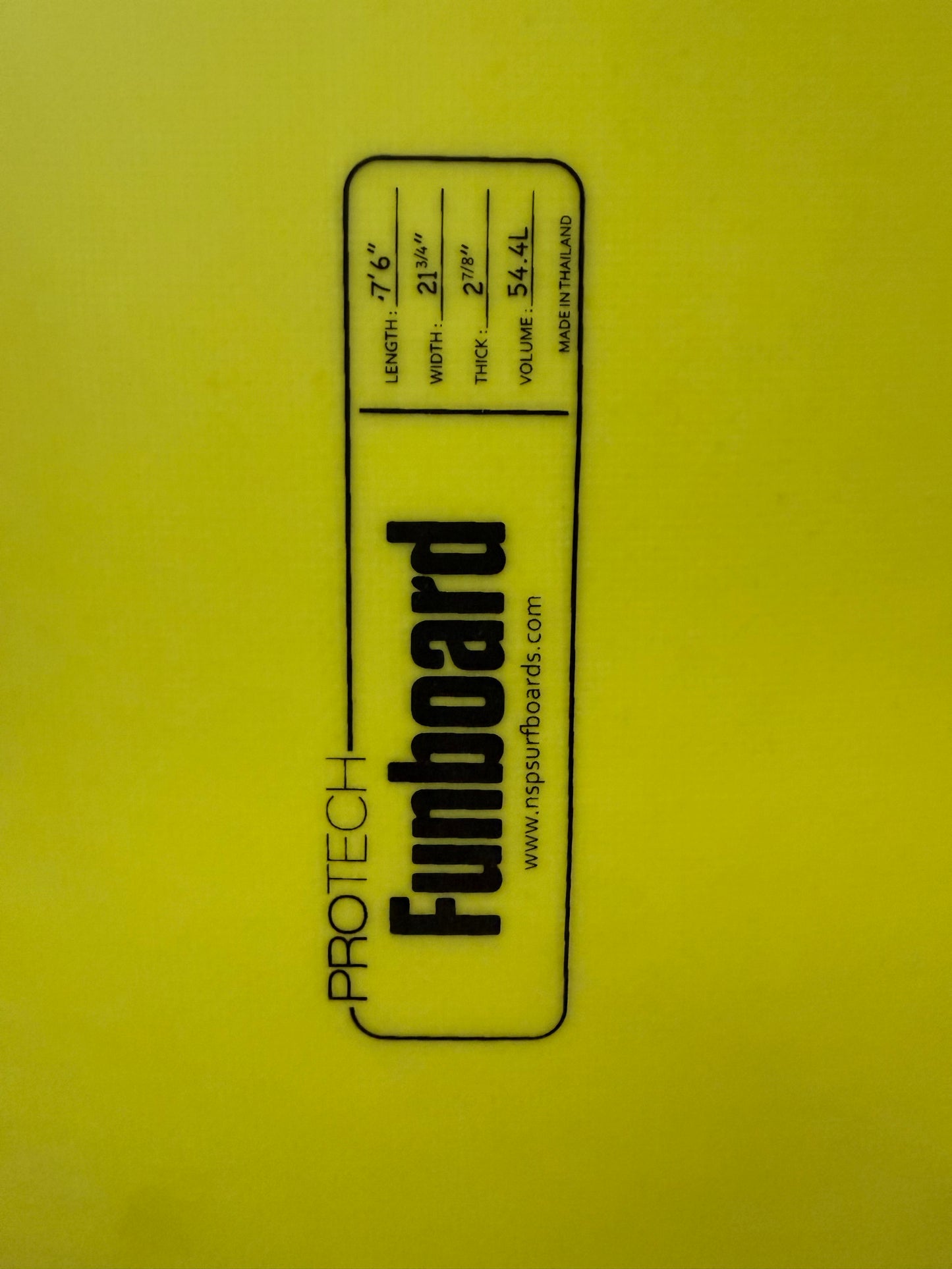 NSP Protech Fun 7'6" X 21 ¾ X 2 ⅞ | 54.4L | Epoxy Surfboard - Lemon
