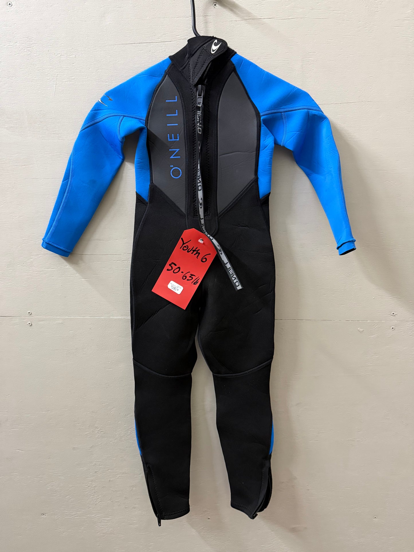 USED Youth 3/2MM Oneill Reactor Wetsuit - Size 6 (50-65 LBS) - Good