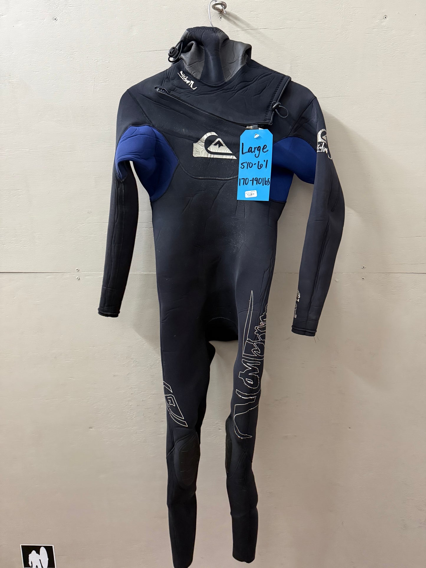Used Mens Quiksilver 5/4 Hooded Size L (5'10"-6'0" | 170-190 lbs)