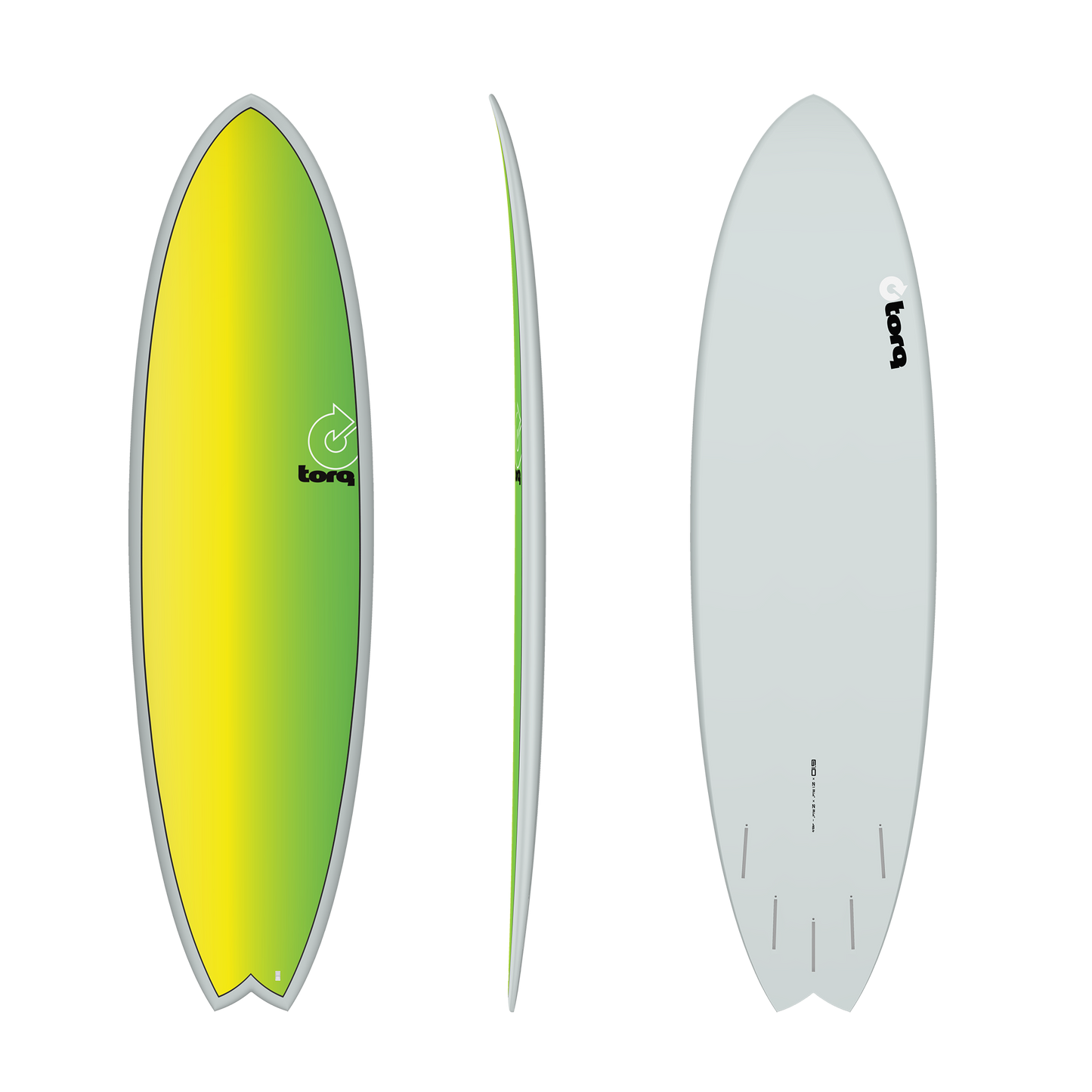 6'10 Torq Fish Yellow Green Fade