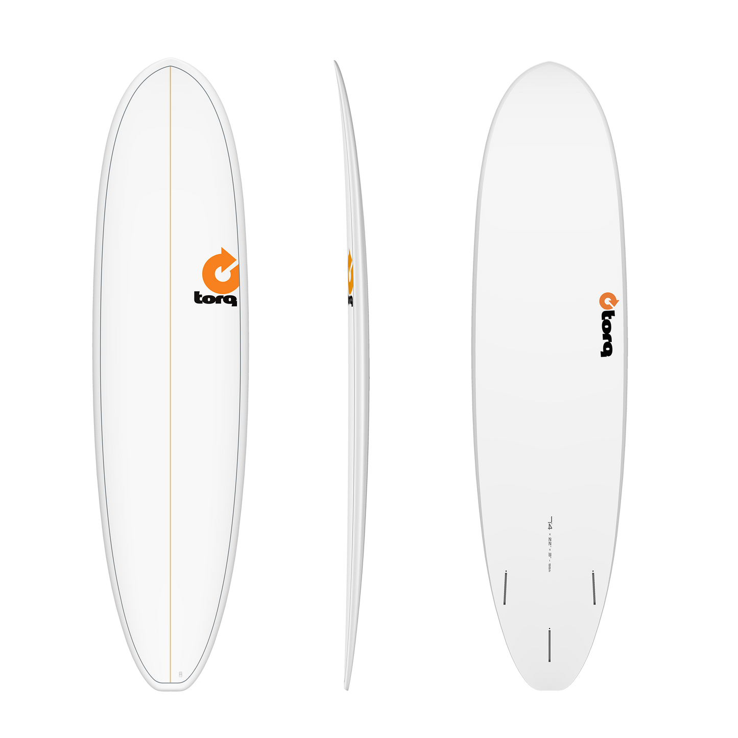 7'4 Torq Fun V+ Pinline White