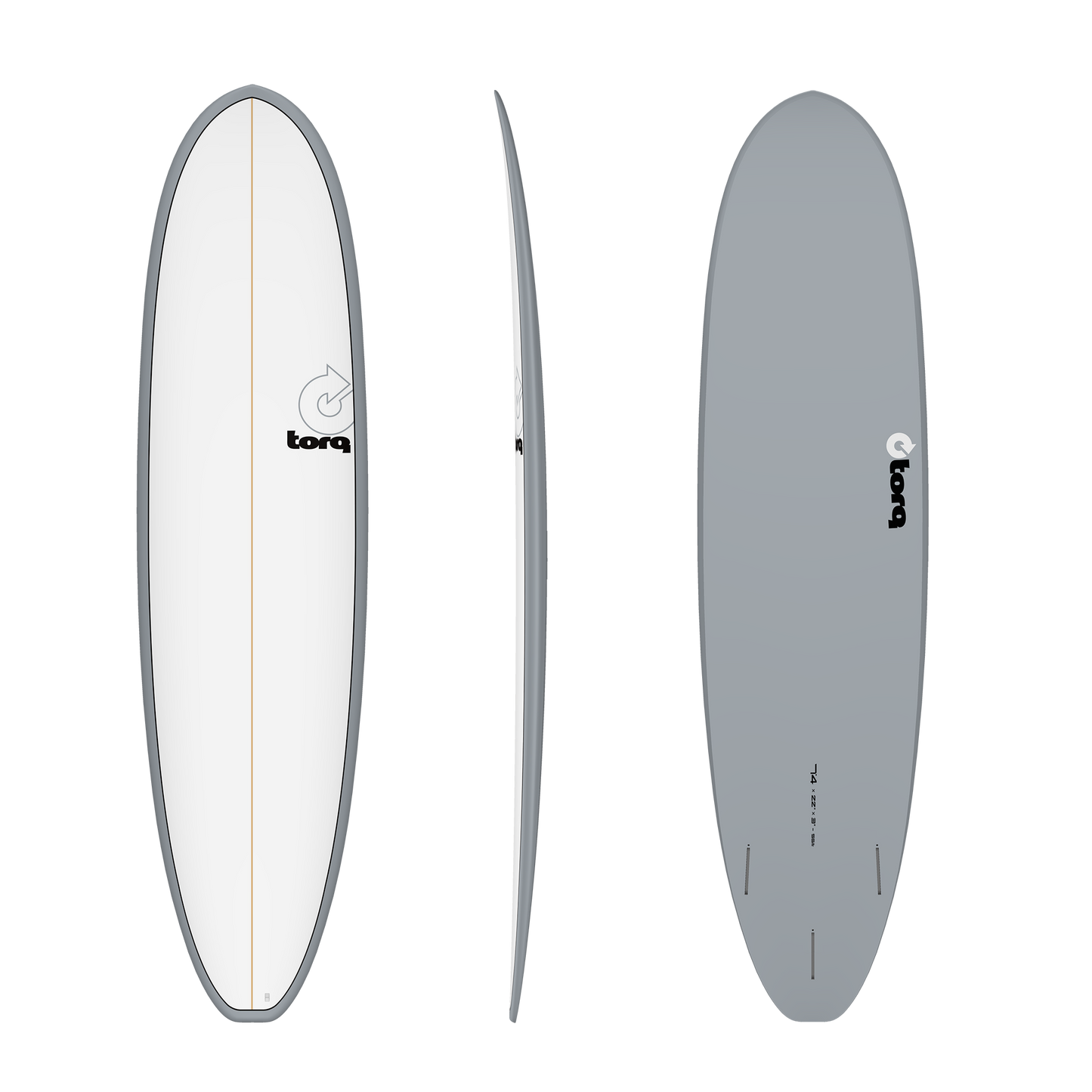 7'4 Torq Fun V+ Grey Pinline