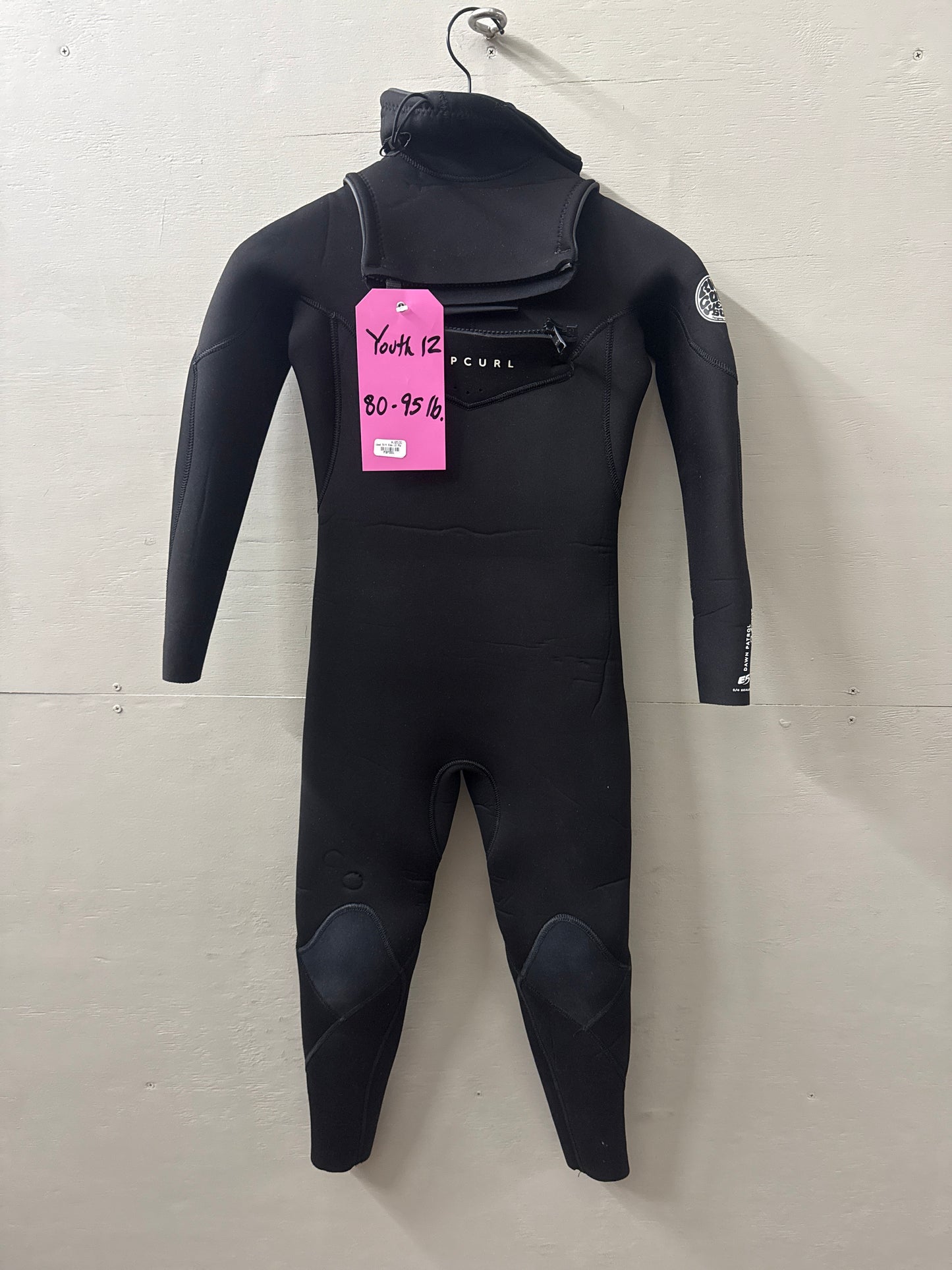 USED Youth 5/4MM Rip Curl Dawn Patrol Wetsuit - Size 12 (4'10"–5'1" | 90–105 lbs) - Like New