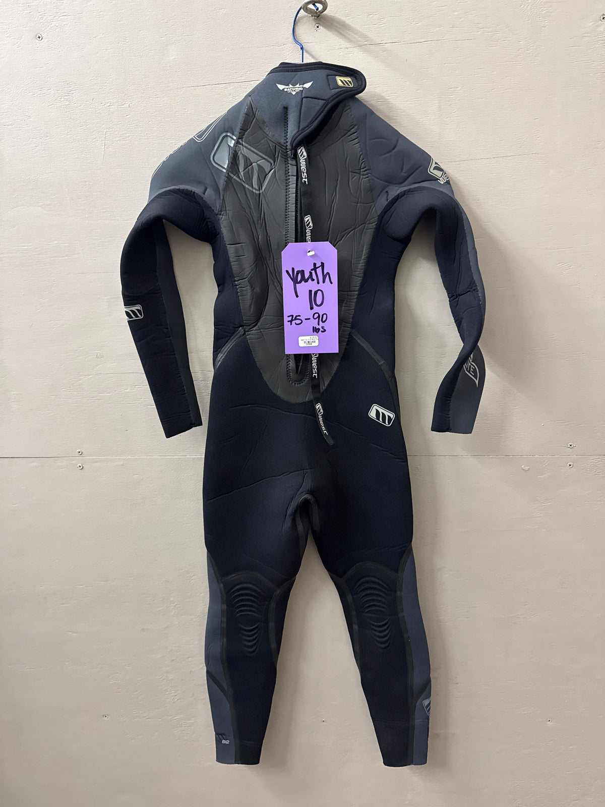 USED Youth 4/3MM Nitroplus Wetsuit - Size Youth 10 (4'7"–4'10" | 75–90 lbs) - Good