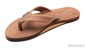 RAINBOW Single Layer Luxury Leather Flip Flops | Nogales Wood - Men's
