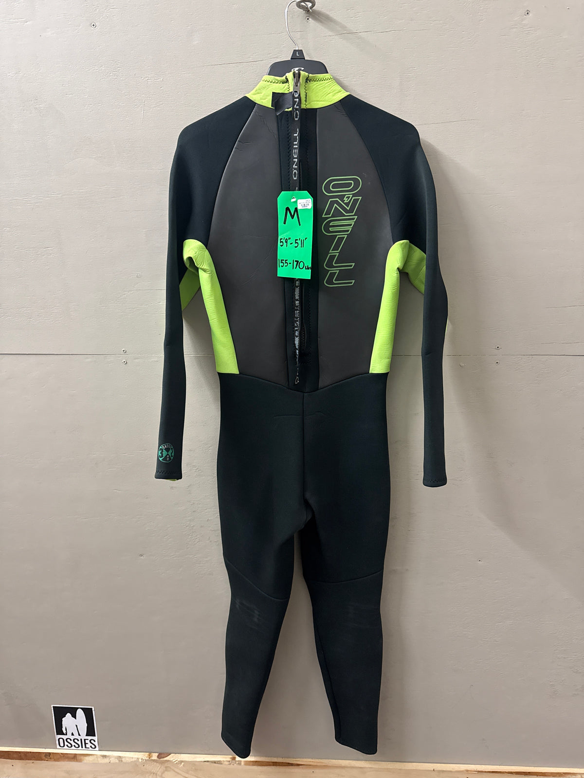 Men's 3/2MM Oneill Backzip Wetsuit - Size M (5'9"-5'11" | 155-170 lbs) - Good