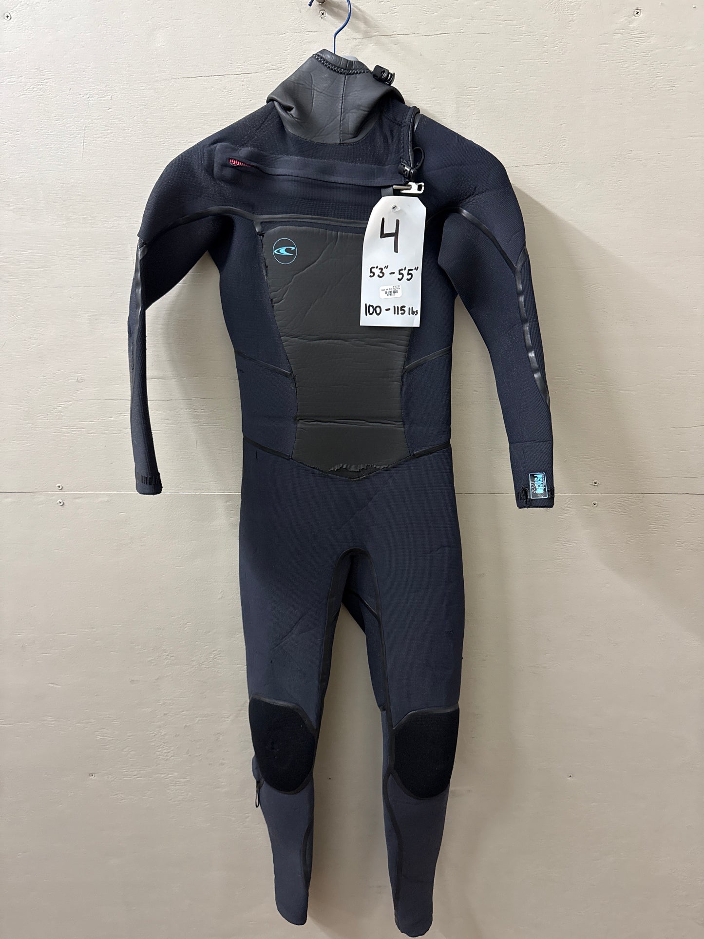 USED Womens 5/4MM Oneill Psychotech Wetsuit - Size 4 (5'3"-5'5" | 100-115 LBS) - Fair