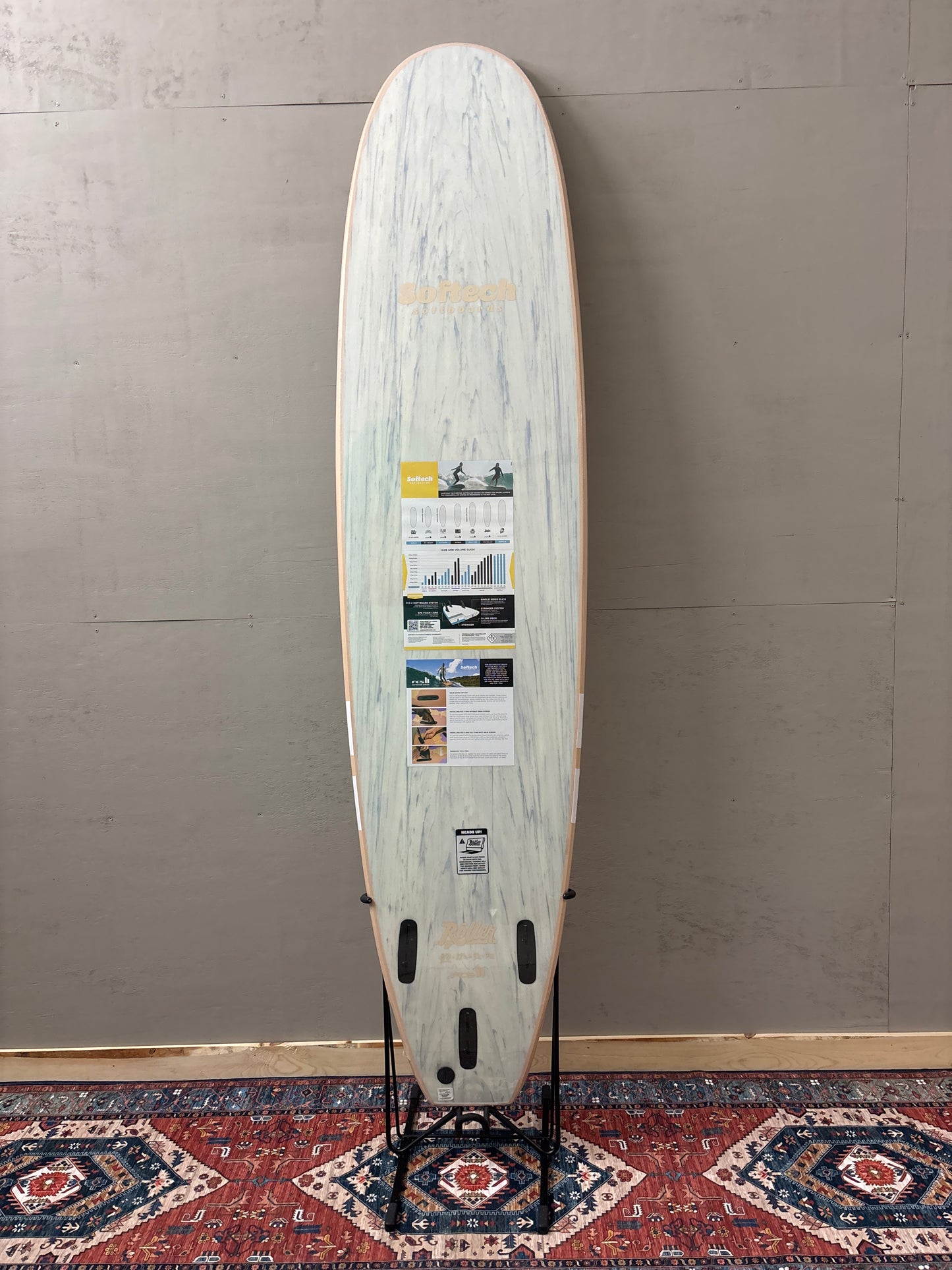Softech Roller 8'0" X 22 ¹/₄" X 3 ¹/₄" | 94L | Soft Surfboard - Almond