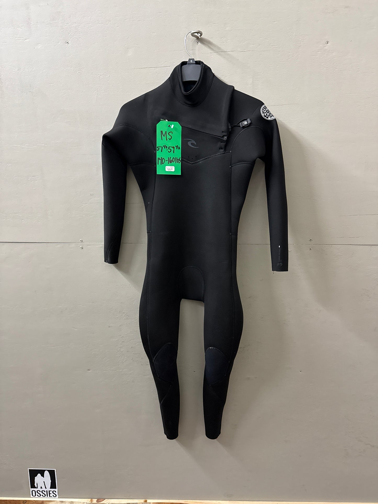 USED Men's 4/3MM Rip Curl Dawn Patrol Wetsuit - Size MS (5'7"-5'9" | 140-160 lbs) - Good
