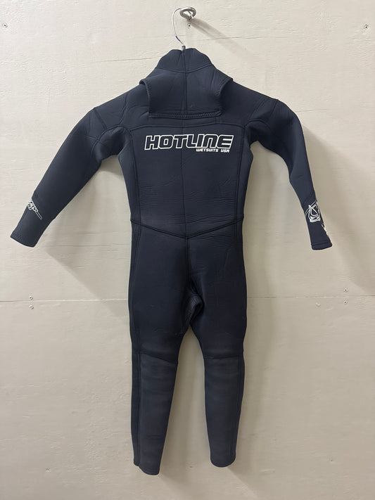 Used Youth 4/3MM Hotline Wetsuit - Size 4 (3'10"–4'1" | 40–55 lbs) - Good