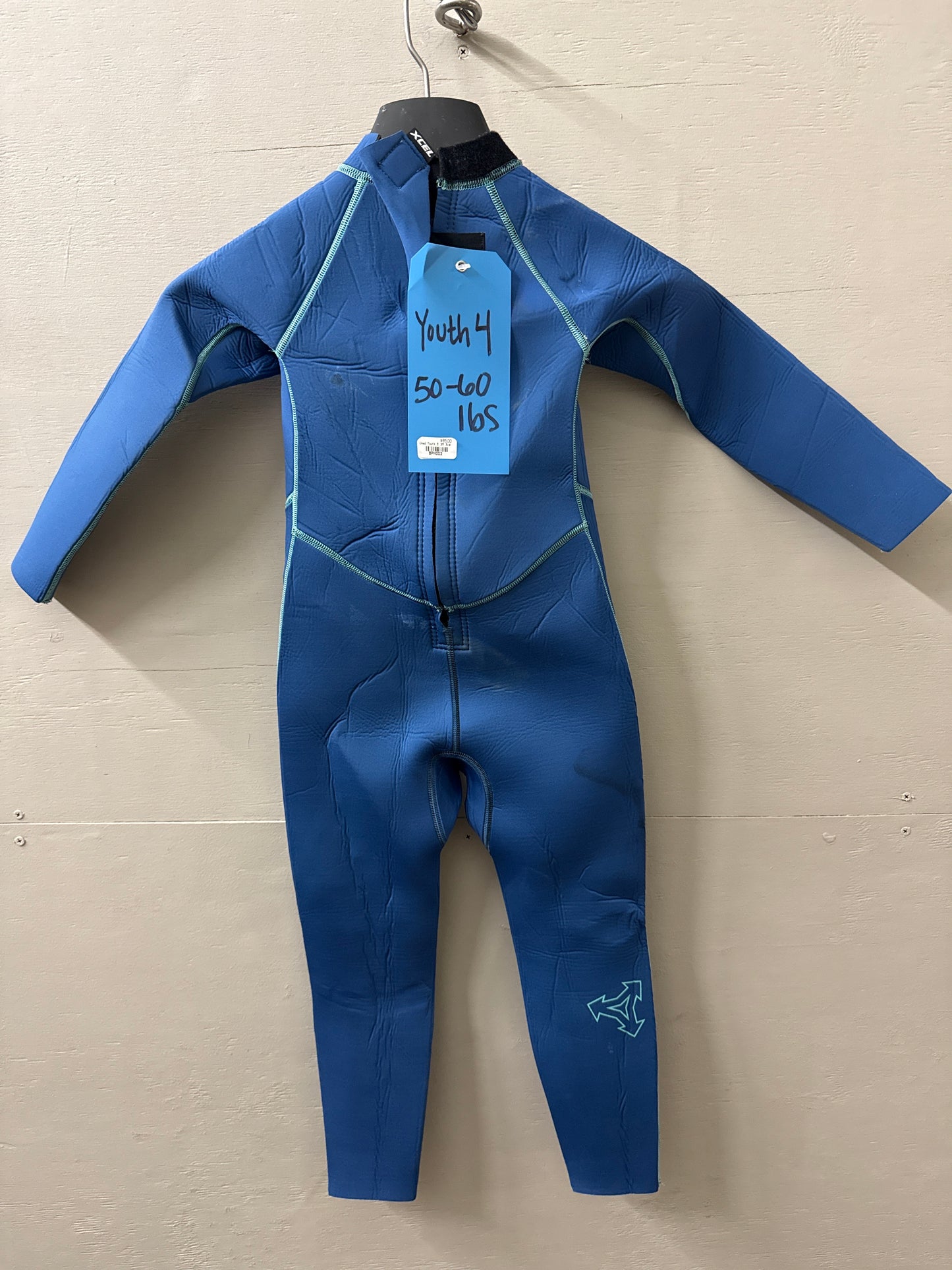 USED Youth 3MM Xcel Axis Backzip Wetsuit - Size 4 (3'10"–4'1" | 40–55 LBS) - Good