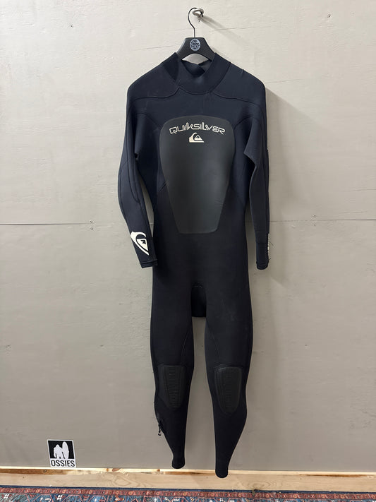 USED 4/3MM Men's Quicksilver Backzip Wetsuit - Size XL (6'0"-6'2" | 190-210 lbs) - Good