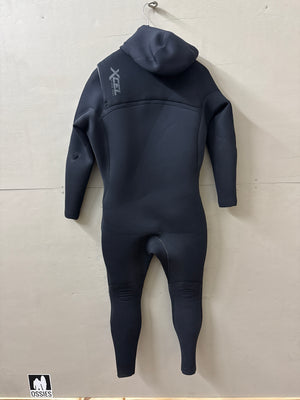 USED Men's 5.5/4MM Xcel CompX Hooded Wetsuit - Size XLS (5'8"-5'11 | 180-200 lbs) - Fair