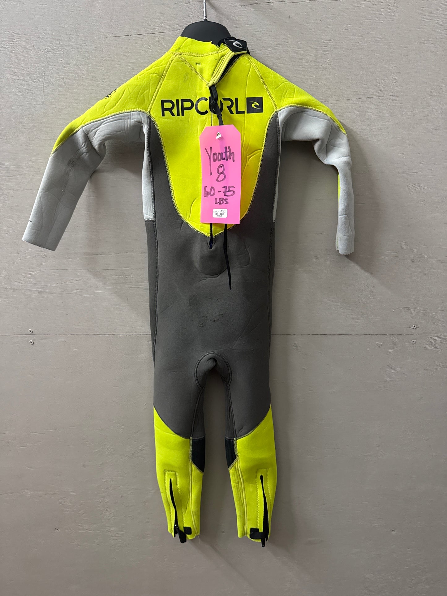 USED Youth 8 Rip Curl 3/2MM Rip Curl E Bomb Wetsuit - Size 8 (4'4"–4'7" | 60–75 lbs) - Fair