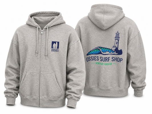 Light House Full Zip Hoodie Heather Grey