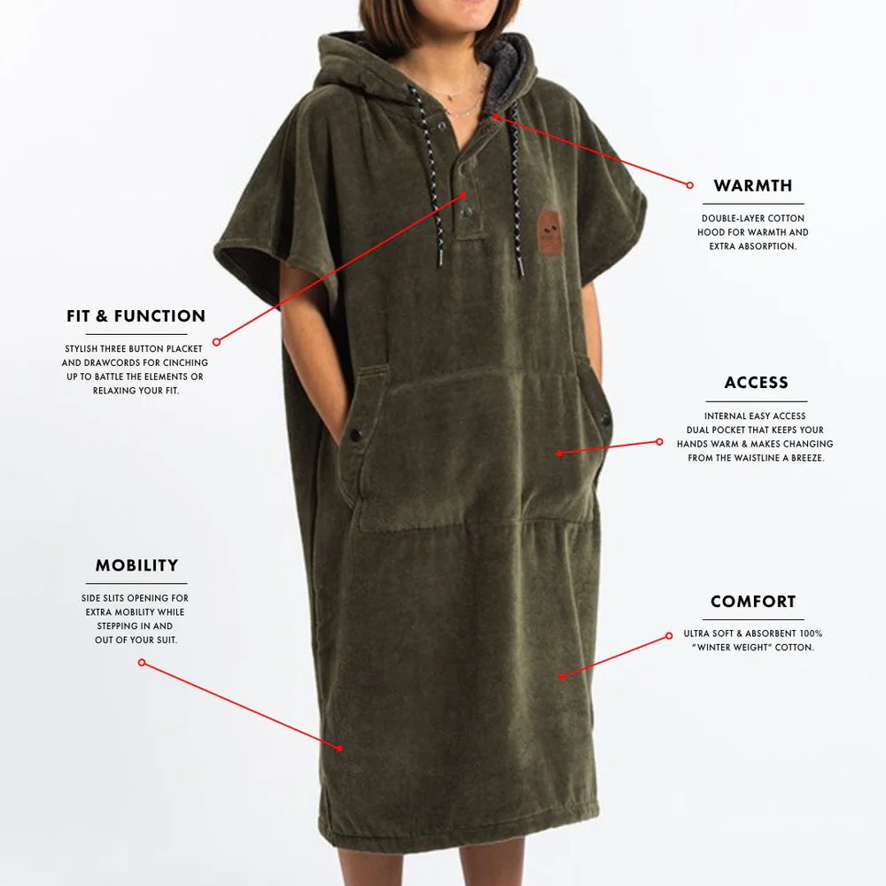 The Digs Extra Warm Poncho Green