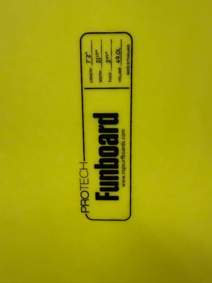 NSP Protech Fun 7'2" X 21 ¹/₂" X 2 ³/₄" | 49L | Epoxy Surfboard - Lemon