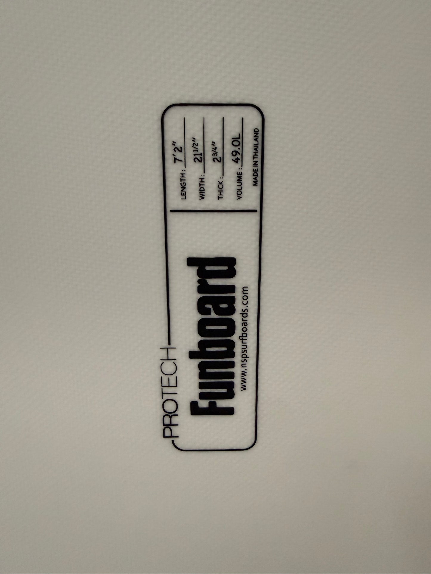 NSP Protech Fun 7'2" X 21 ¹/₂" X 2 ³/₄" | 49L | Epoxy Surfboard