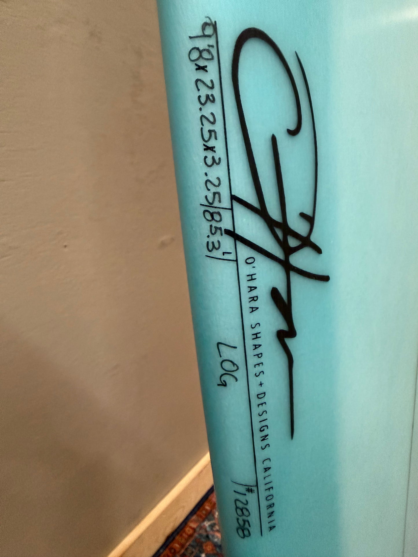 Solid Log 9'8" X 23 ¼ X 3 ¼ | 85.3L | PU/Epoxy Surfboard - Blue