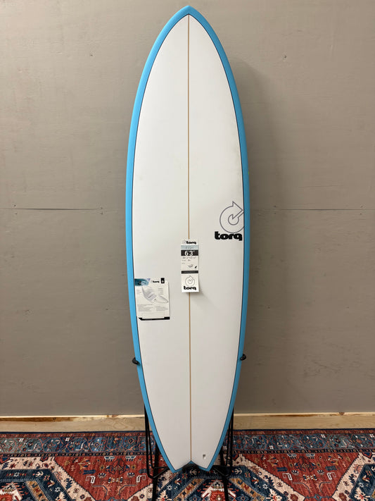 Torq Fish 6'3" X 20 ½ X 2 ⁵/₈ | 36L | Epoxy Surfboard - Miami Blue Rail