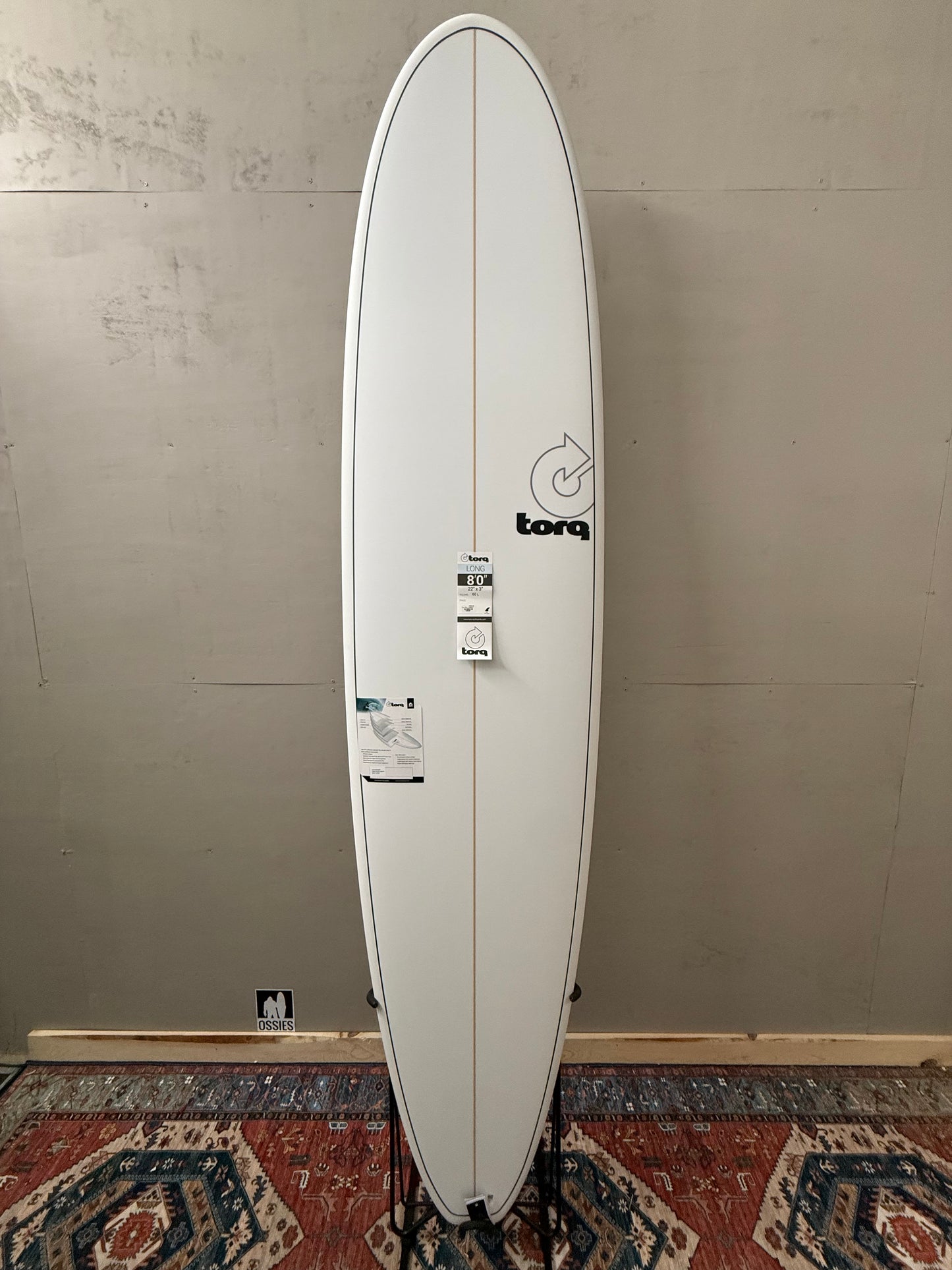 Torq Longboard 8'0" X 22" X 3" | 60L | TET Epoxy Surfboard - White