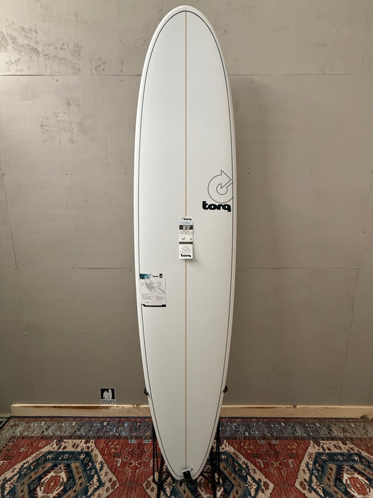 Torq Longboard 8'0" X 22" X 3" | 60L | TET Epoxy Surfboard - White