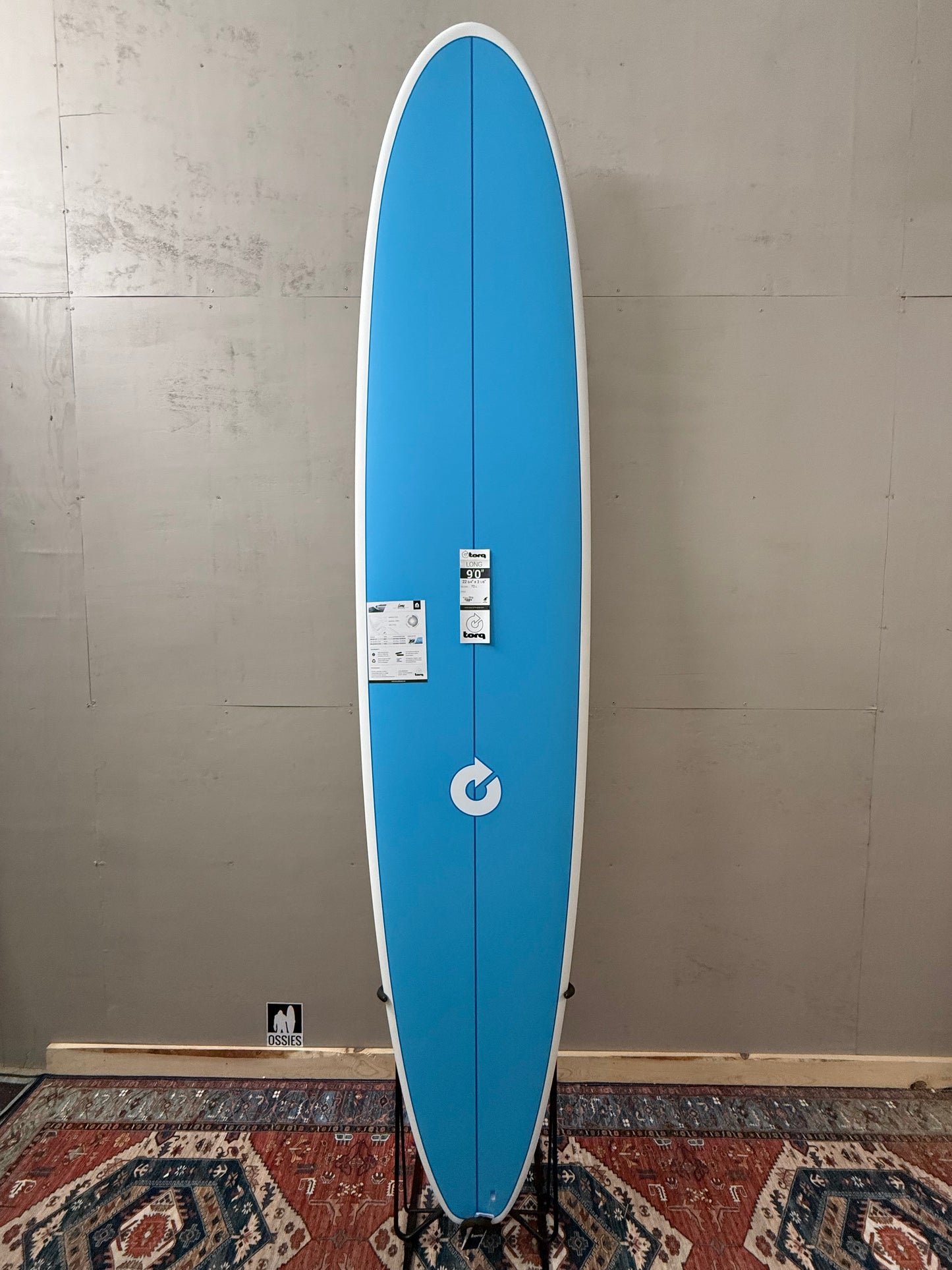 Torq Longboard 9'0" X 22 ¾ X 3 ⅛ | 72L | TET Epoxy Surfboard - Electric Blue
