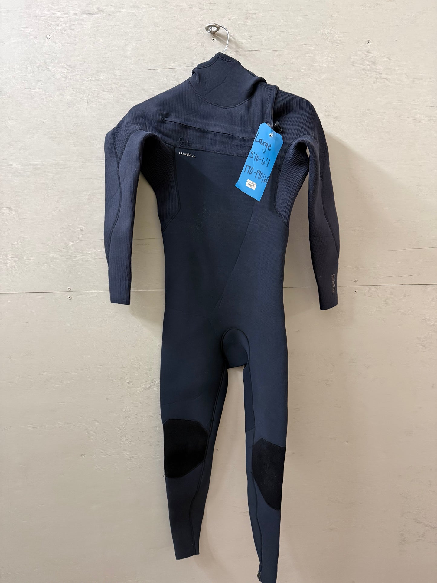 Used Men's O'Neill Hyperfreak+ 4/3 Wetsuit - Size Large (5'10"–6'0" / 170–190 lbs)