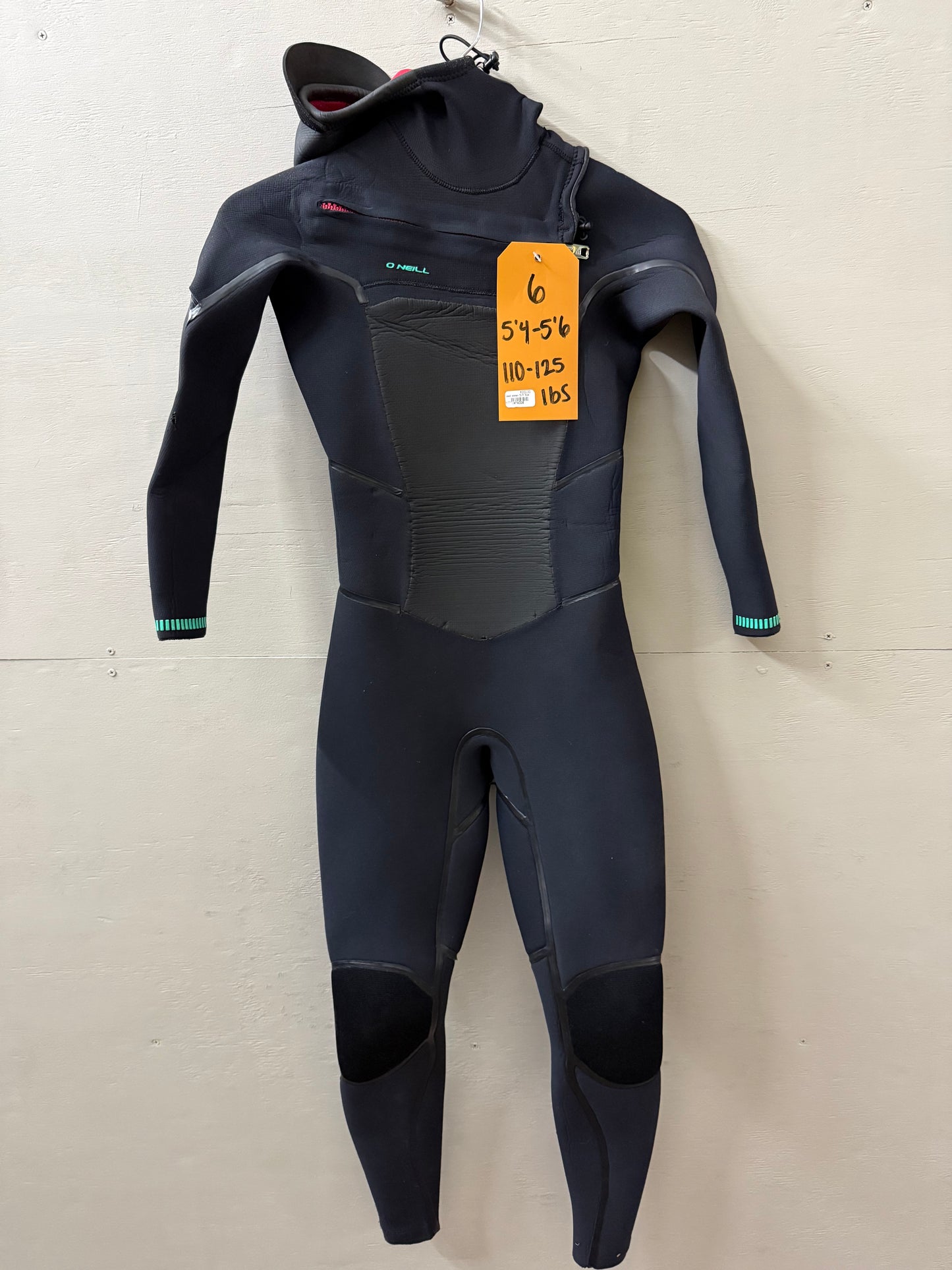 Used Womens 5/4 Hooded Oneill Psycho Tech Size 4 (5'3"-5'5" | 100-115 lbs)