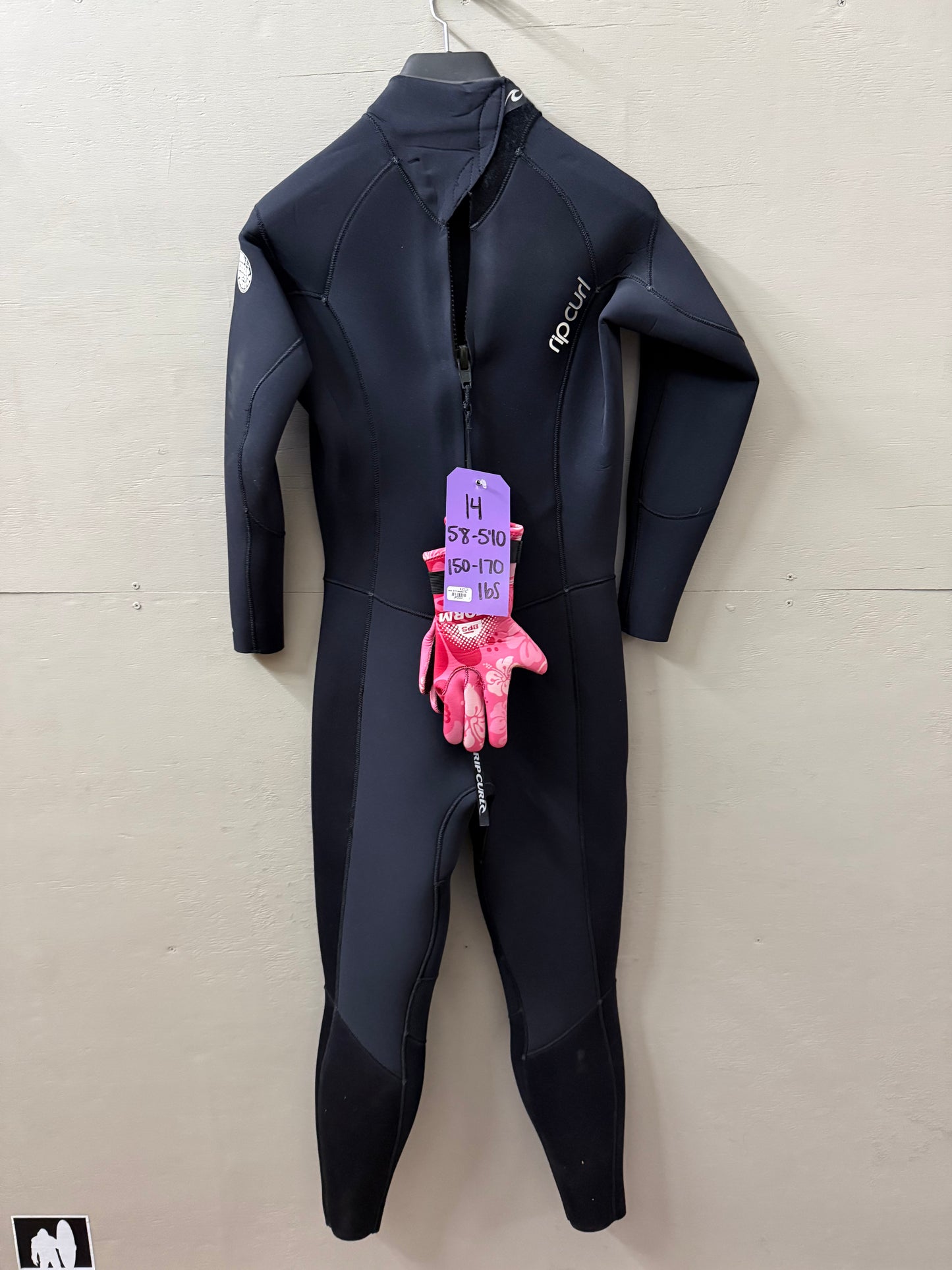 Used Womens Non Hooded Rip Curl 4/3 Size 14 (5'8"-5'10" | 150-170 lbs)