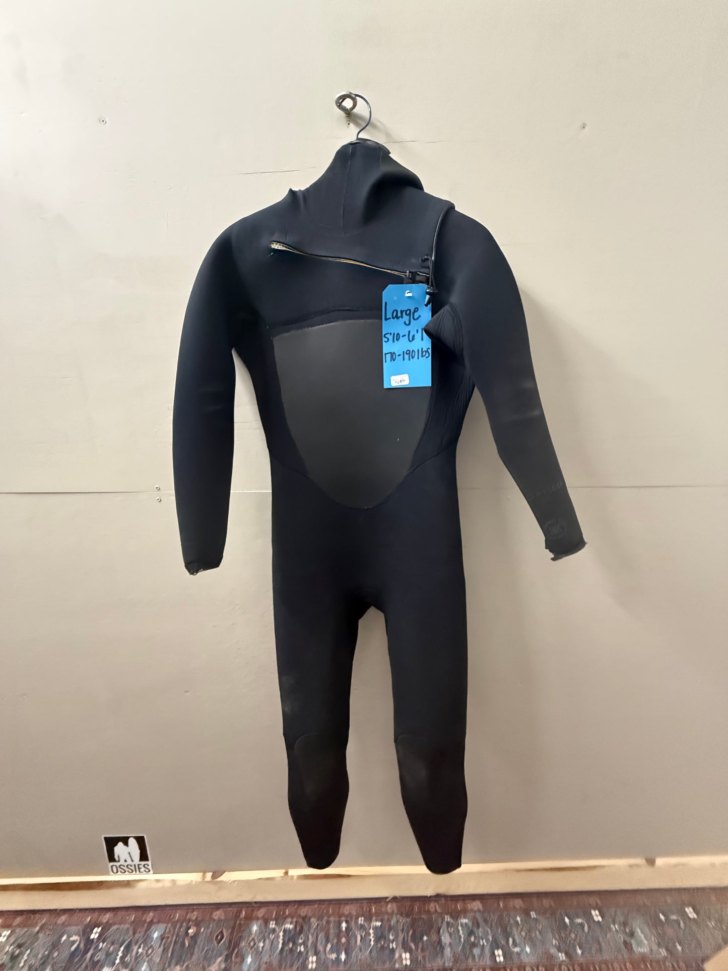USED Men's 5/4MM Xcel Drylock Wetsuit - Size L (5'10"-6'0" | 170-190 lbs) - Good