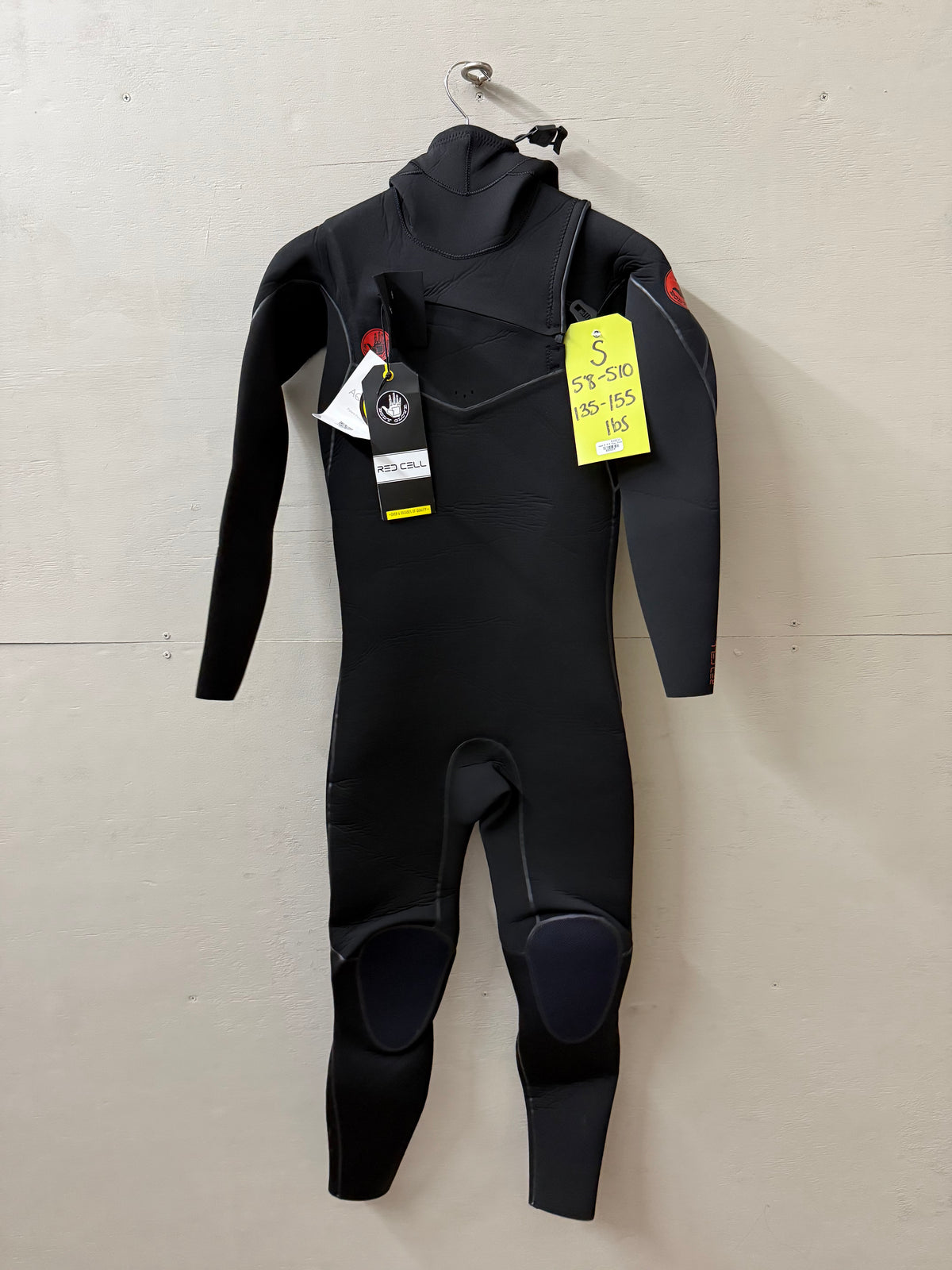 USED Mens' 4/3MM Red Cell Body Glove Wetsuit - Size S (5'8"-5'10" | 135-155 lbs) - Brand New