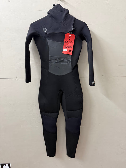 USED Womens 5/4MM Sisster Hooded Wetsuit - Size 8 (5'5"-5'7" | 120-135 LBS) - Good