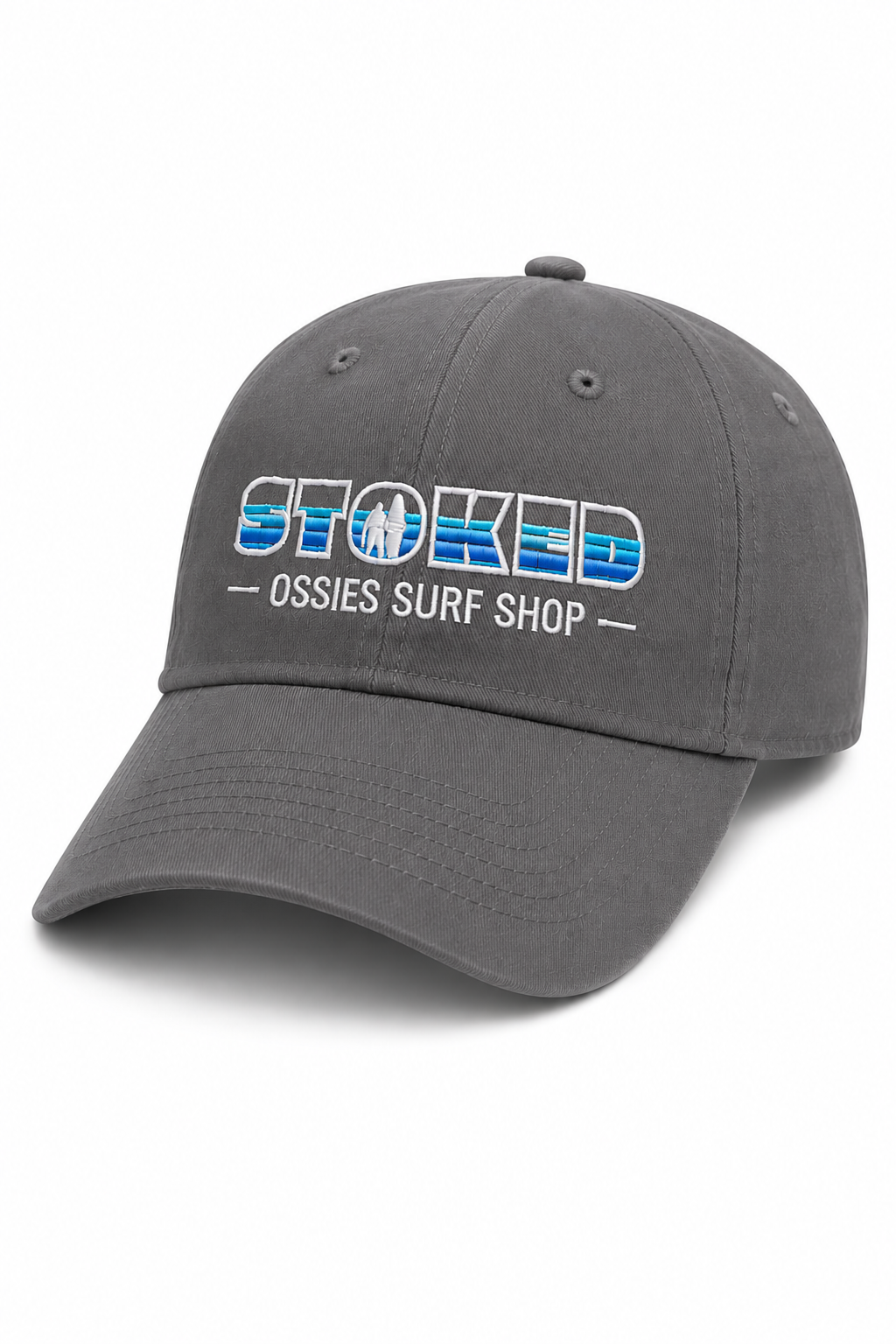 Ossies Stoked 3 Color Hat Charcoal