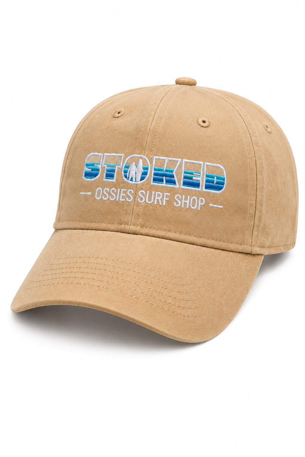 Ossies Stoked 3 Color Hat Khaki