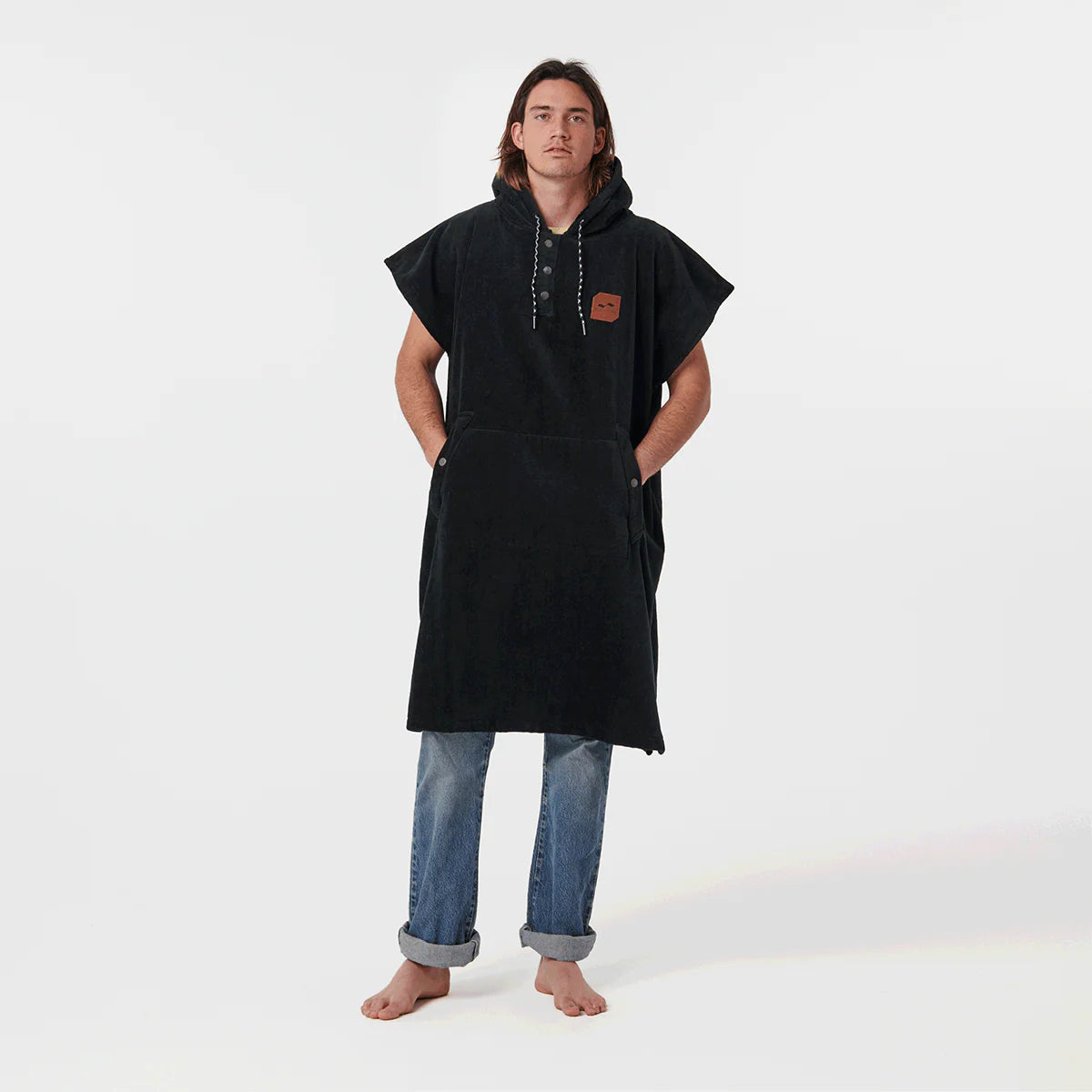 The Digs Extra Warm Poncho Black