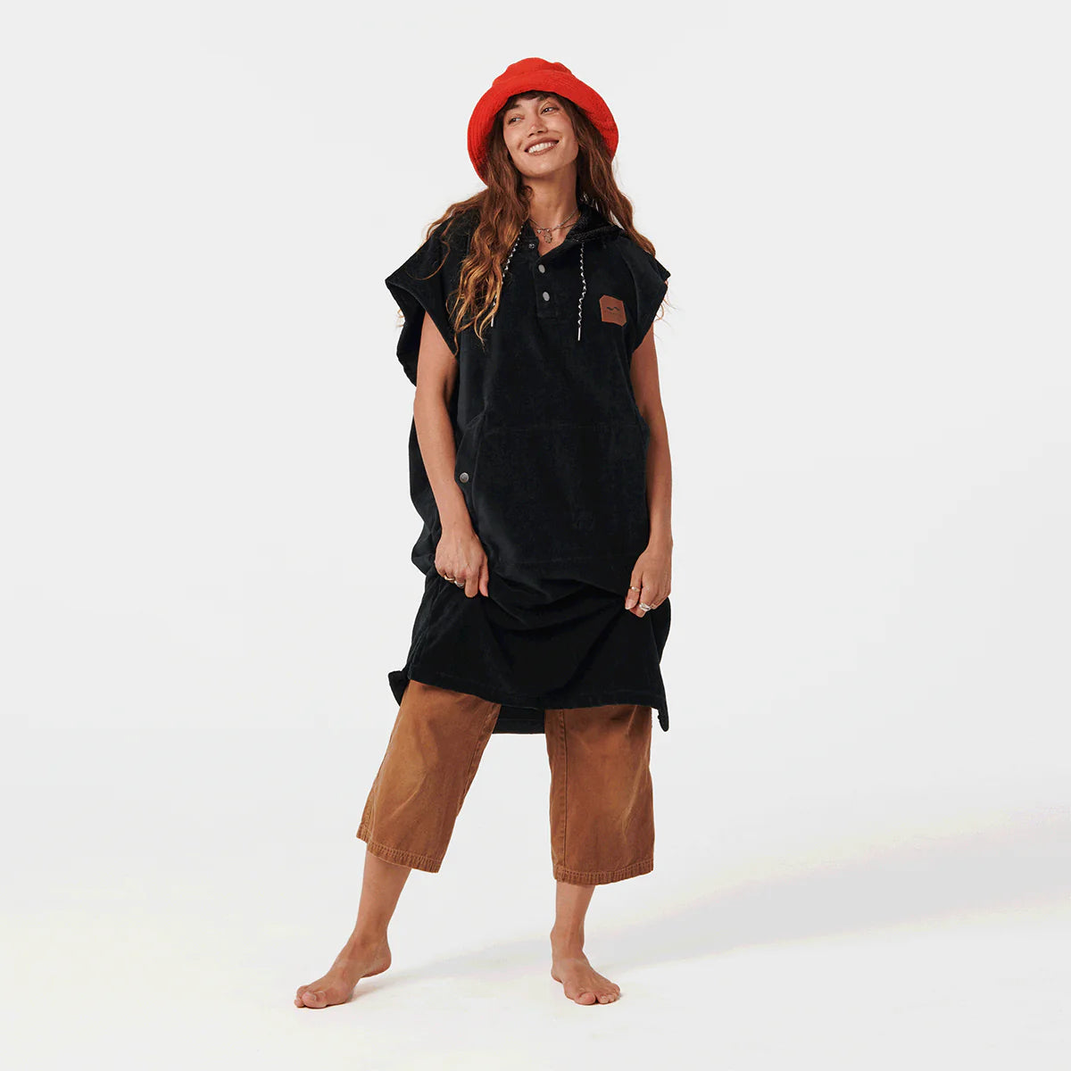 The Digs Extra Warm Poncho Black