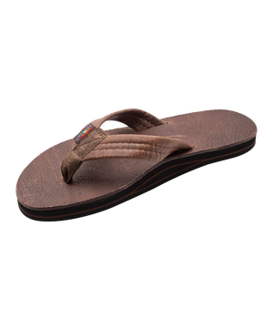 Rainbow Luxury Leather Single Layer Sandal | Oak - Men's
