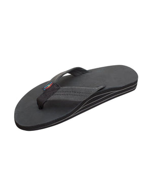 RAINBOW Double Layer Premier Leather Flip Flop | Black - Men's