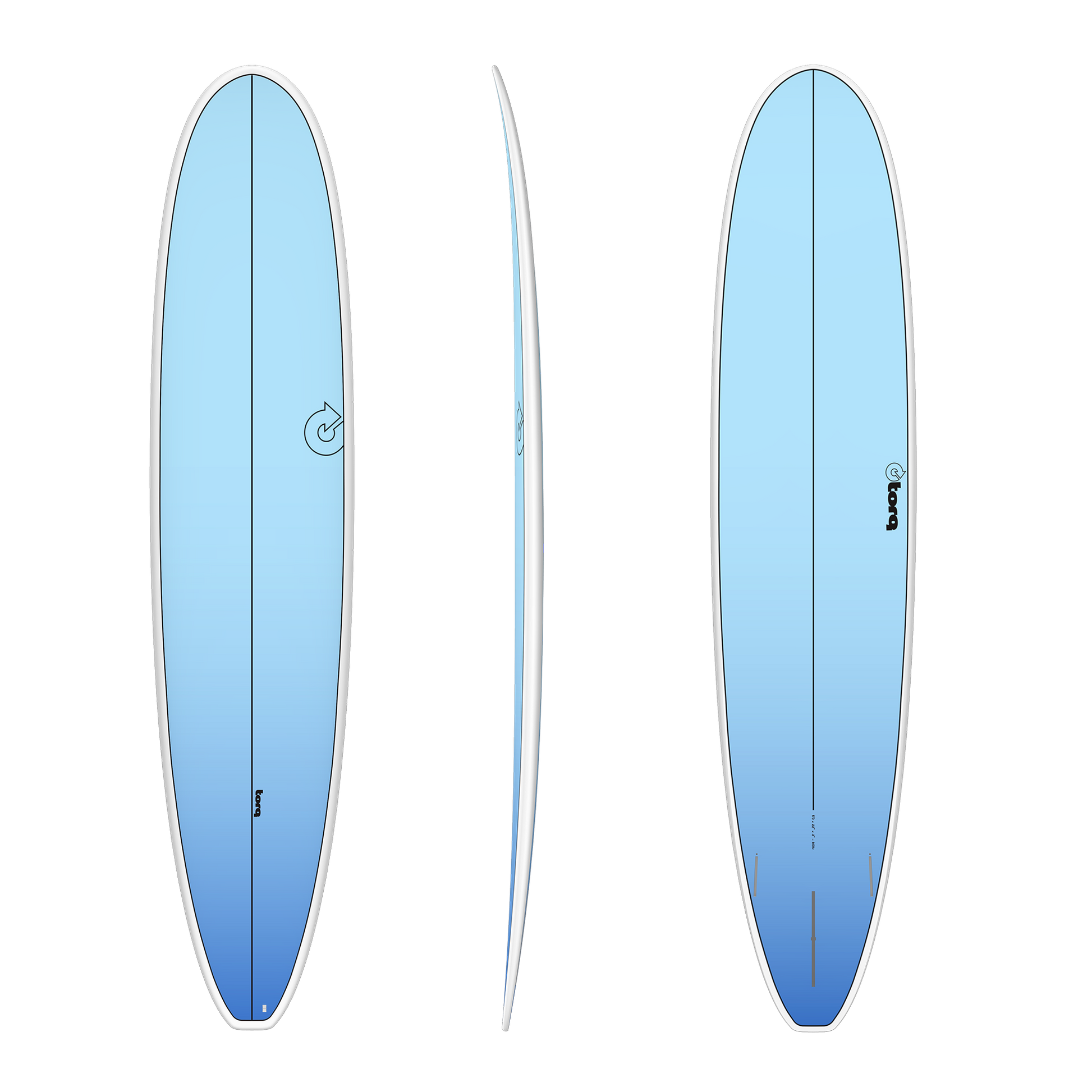 8'6 Torq Longboards Light Blue Fade