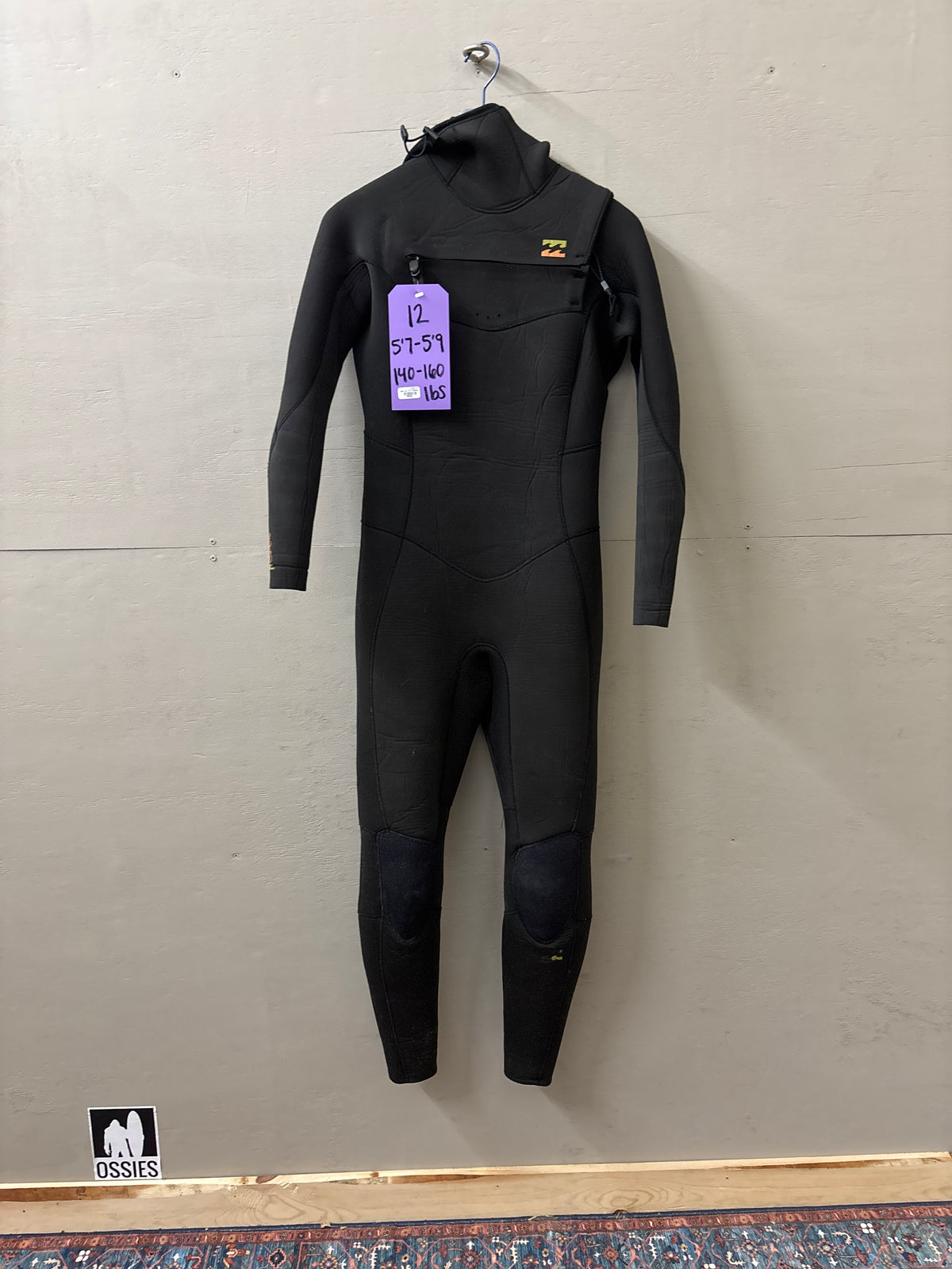 USED Women's 5/4MM Billabong Wetsuit - Size 12 (5'7"-5'9" | 140-160 LBS) - Good