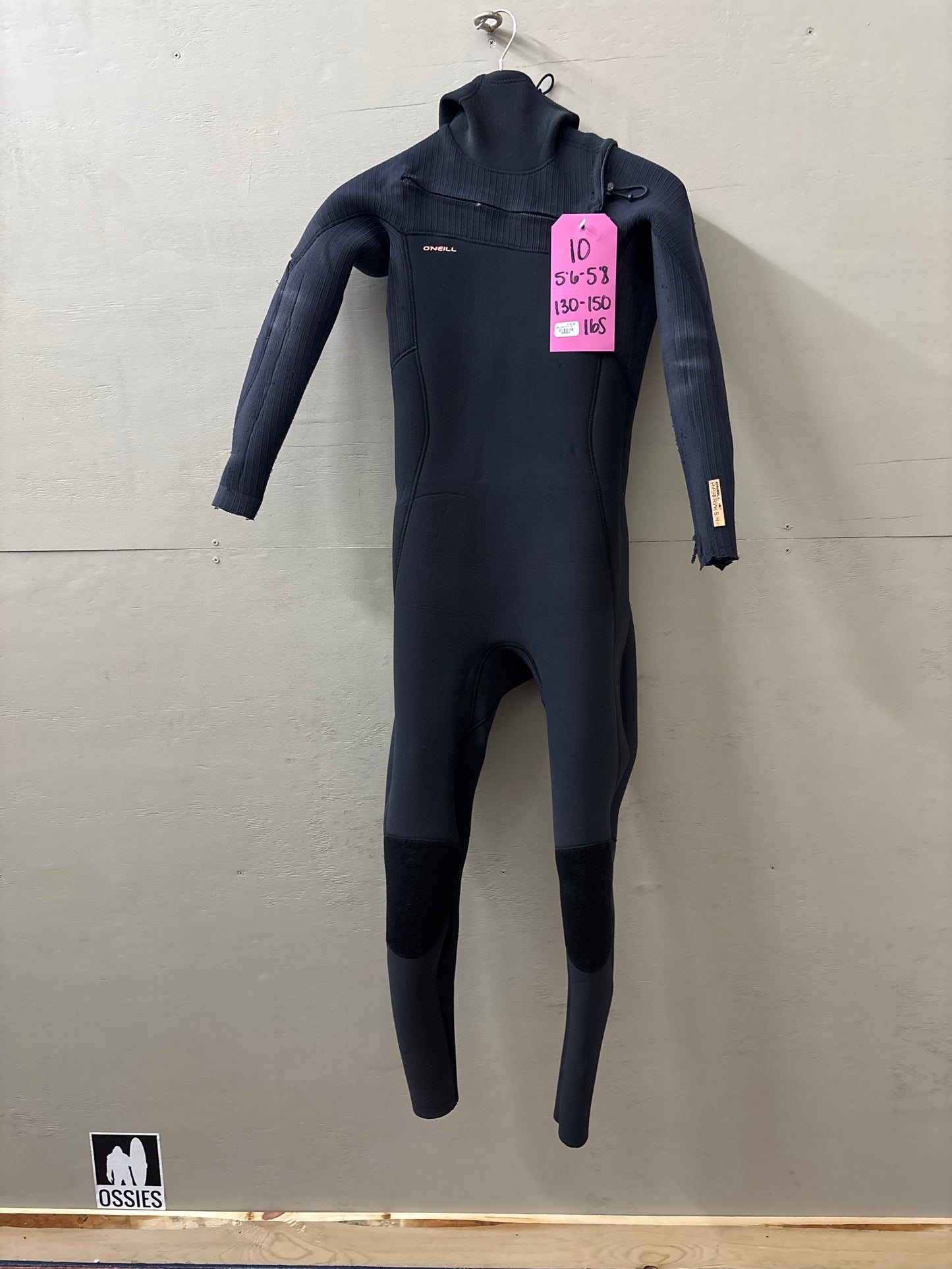 Used Womens Oneill Hyperfreak 5/4 Hooded Size 10