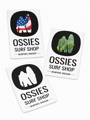 ossies surf shop stickers sasquatch