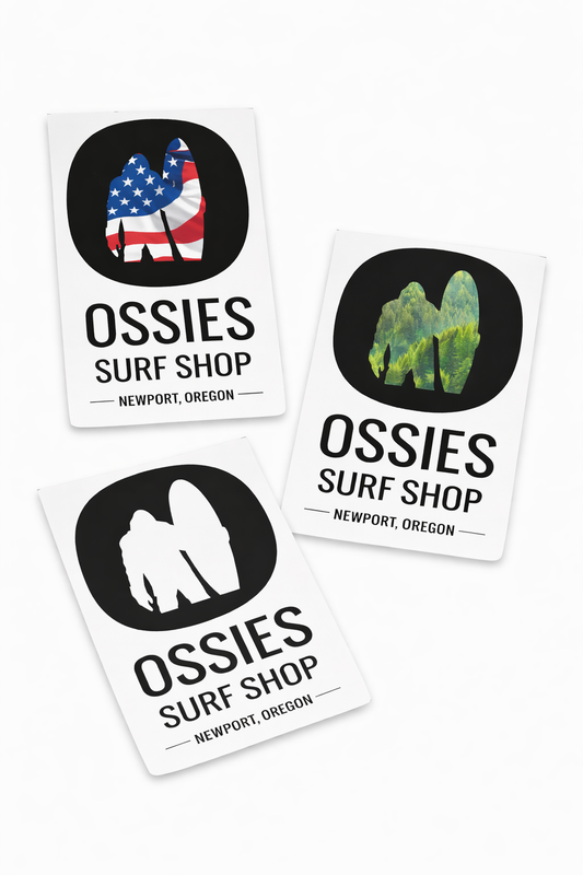 ossies surf shop stickers sasquatch